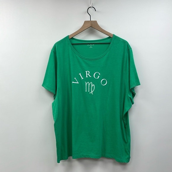 NWOT J. Crew Virgo Horoscope Graphic Short Sleeve Crewneck T-Shirt Green 3X - Picture 2 of 7
